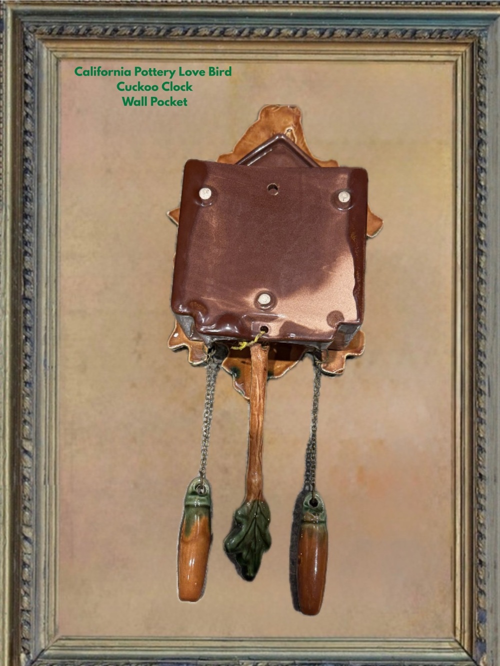 50’s California Pottery Ceramic Cuckoo Clock Wall Pocket Planter. - Picture 6 of 11